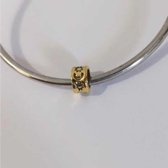 Gold Moon and Stars Spacer Charm‎ for Pandora Style Bracelet - Picture 1 of 3